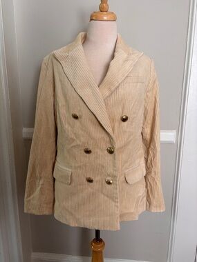 Rowing Blazers for Target Double-Breasted Corduroy Blazer Jacket in Ivory - NWT